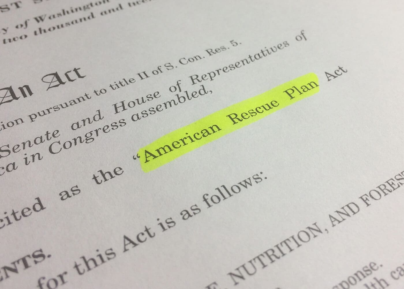 American Rescue Plan Act