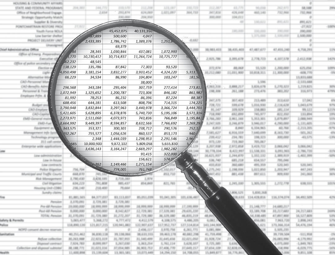 magnifying glass on budget